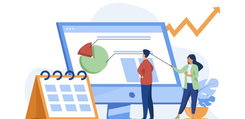 Young tiny analysts preparing monthly report